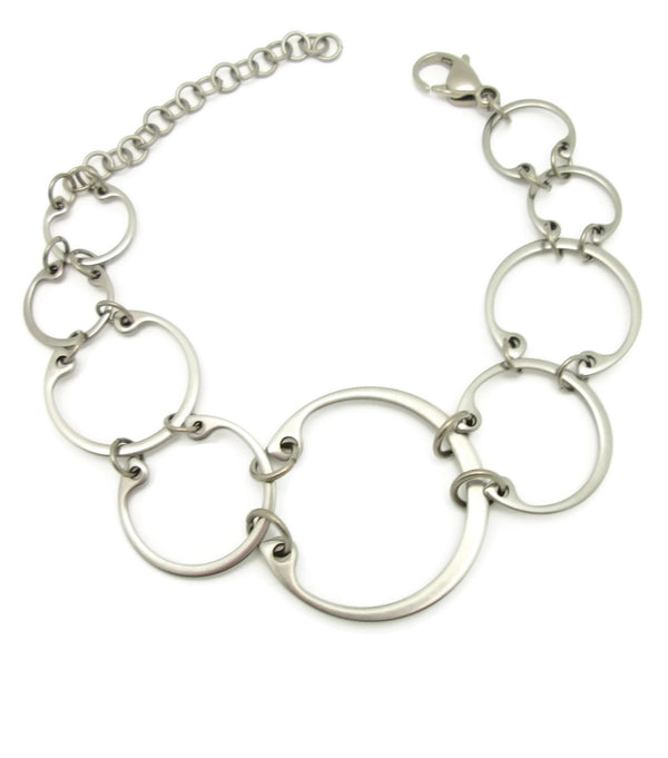 Graduated linked circles bracelet by Wraptillion; always classic, never boring.